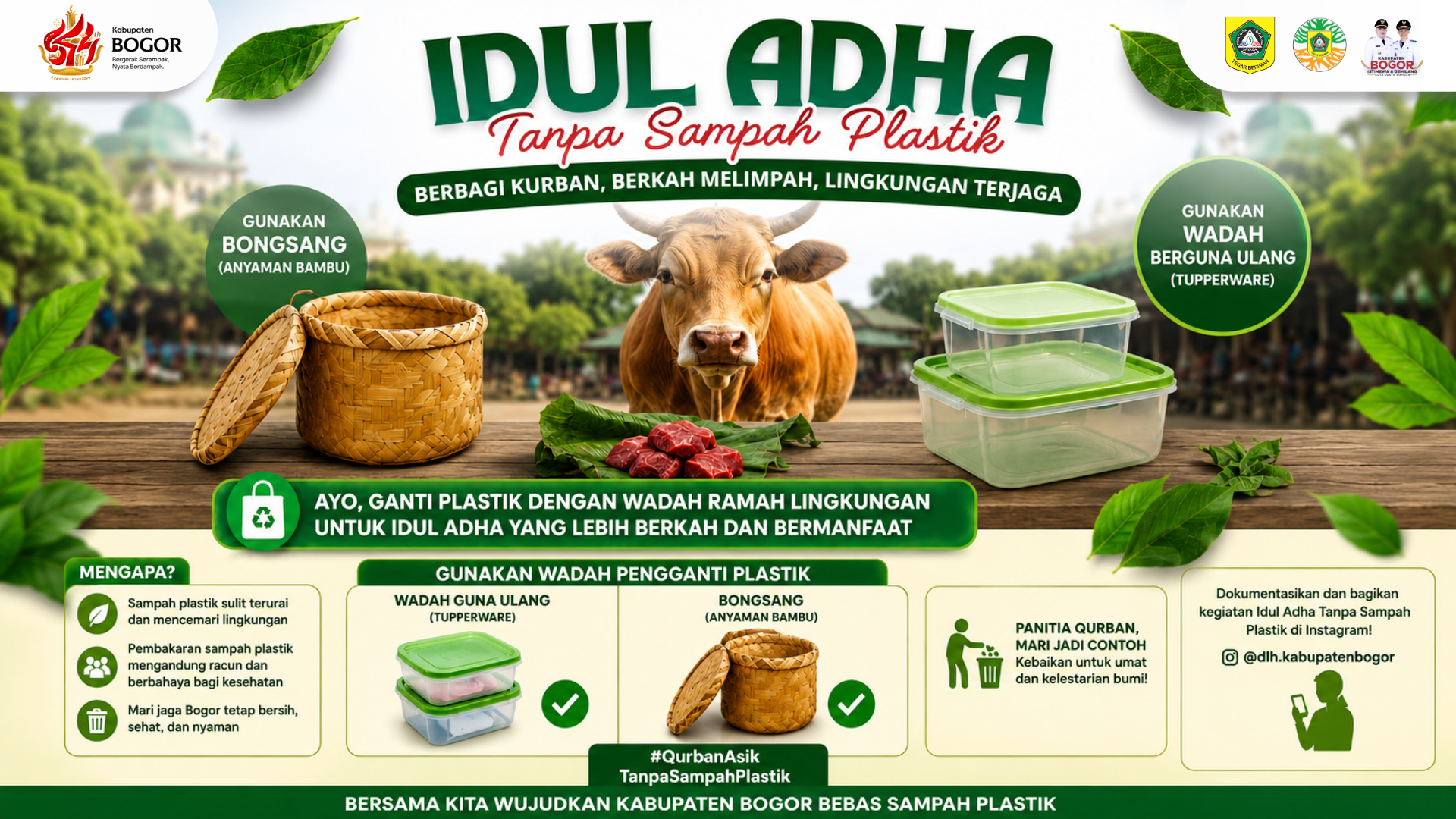 Pemkab Bogor Imbau Panitia Kurban Tanpa Plastik, Dorong Wadah Ramah Lingkungan